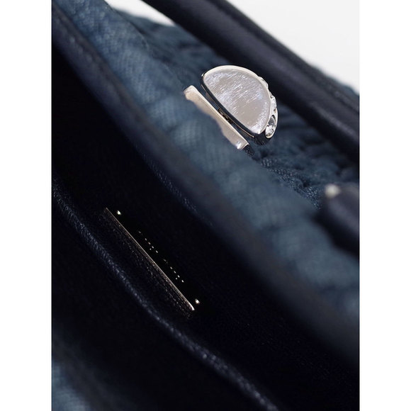 Miu Miu Matelasse Denim Crystal Handbag Blue Blue - Picture 7 of 9